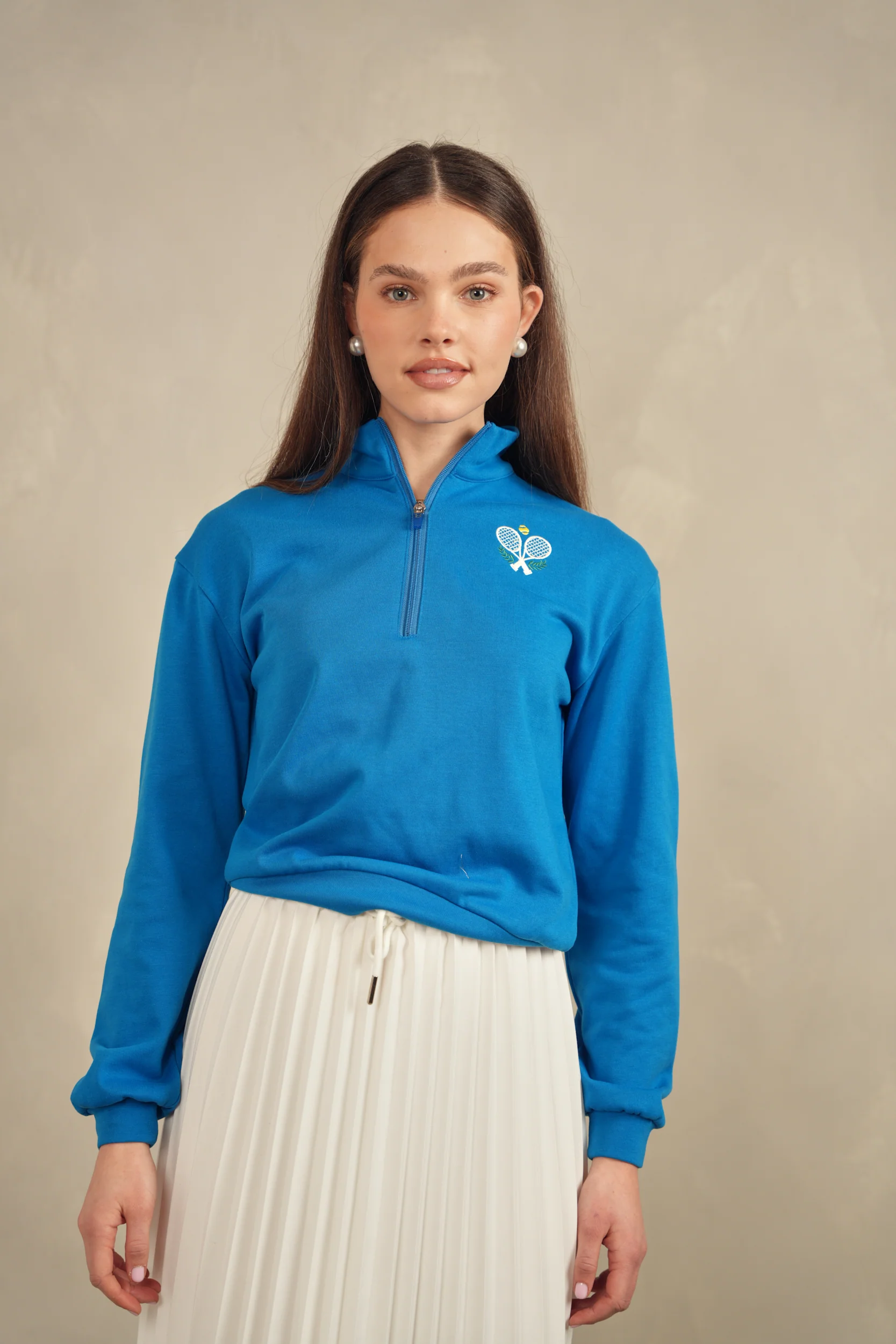 High Neck Zipper Sweatshirt - Image 6