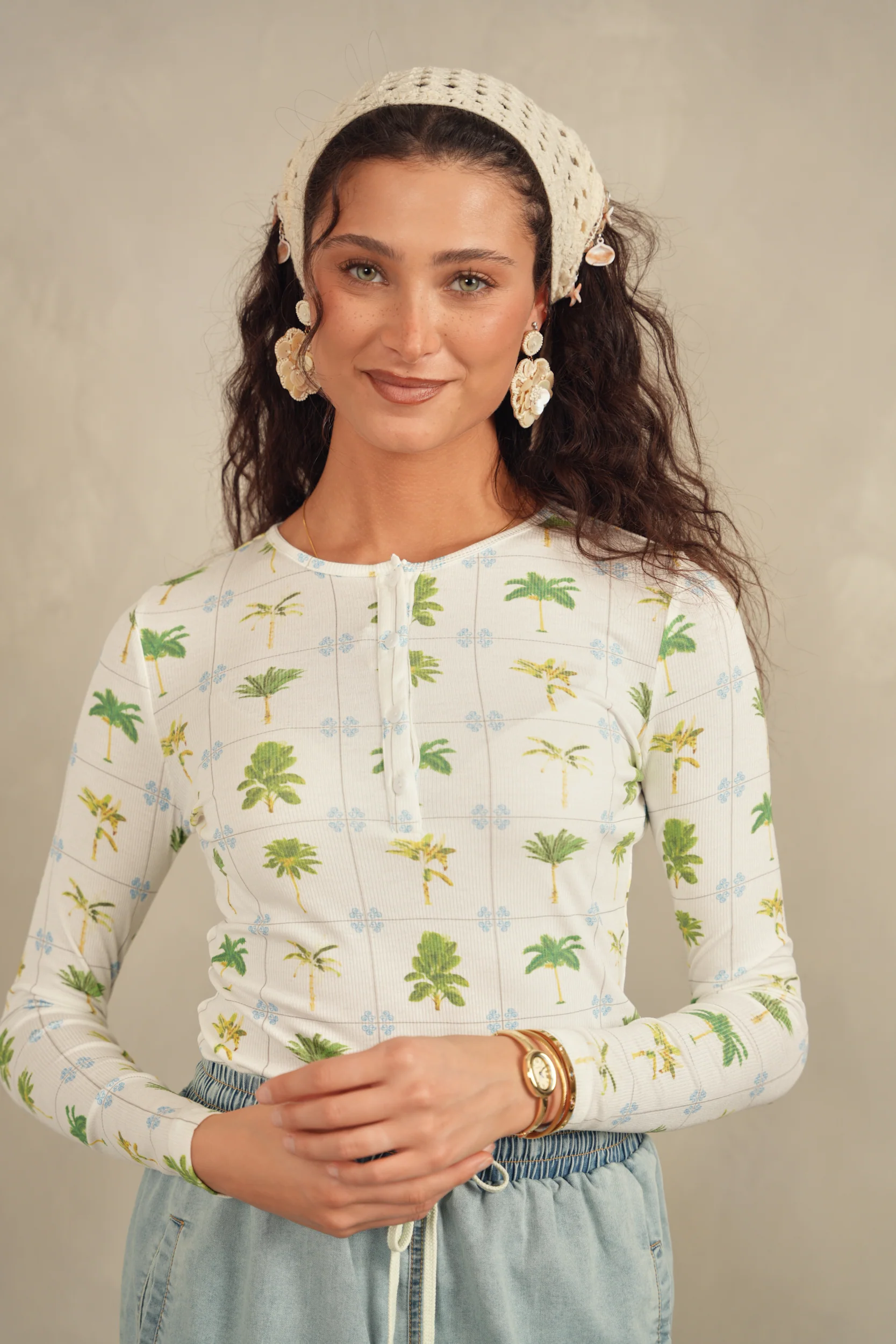 Henley Print Top - Image 6