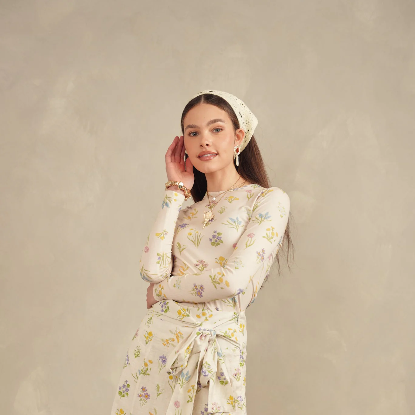 Printed V-Neck Top - Image 6
