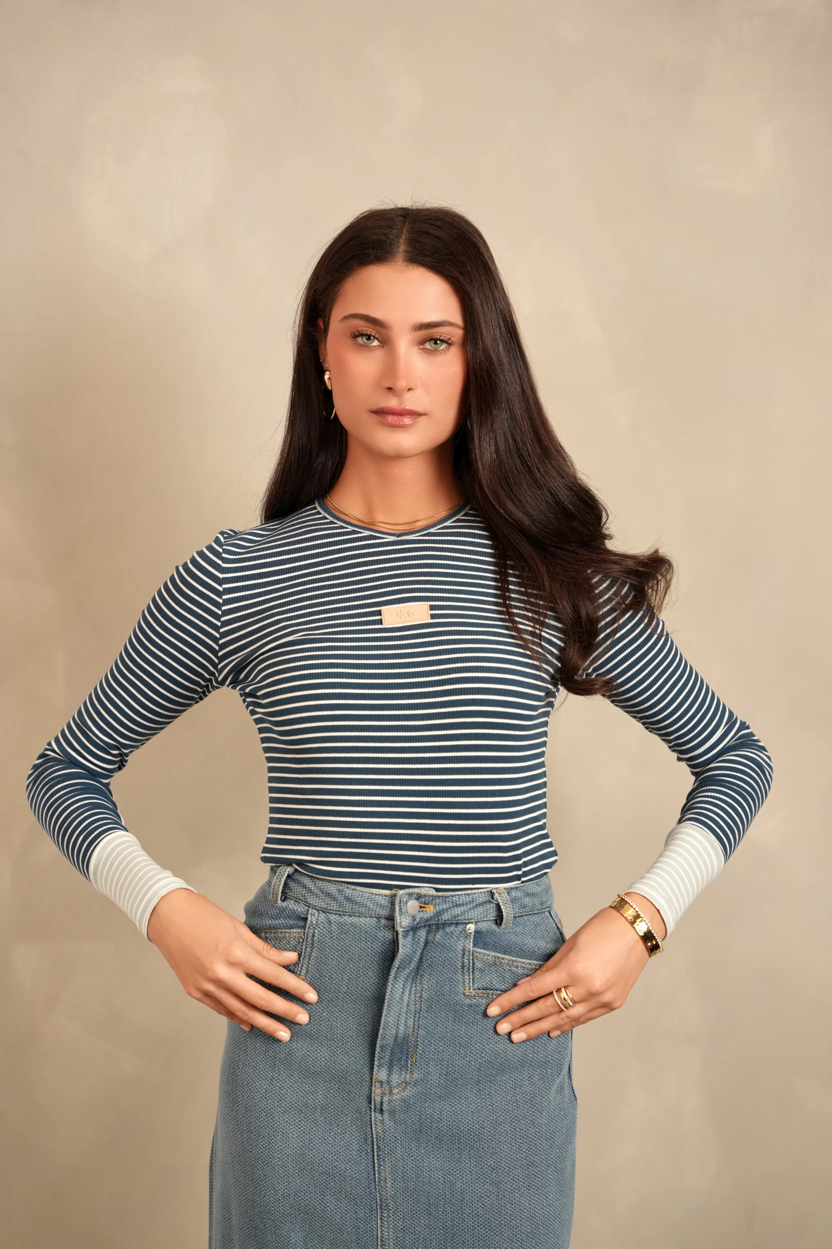 V-Neck Striped Tee - Image 3