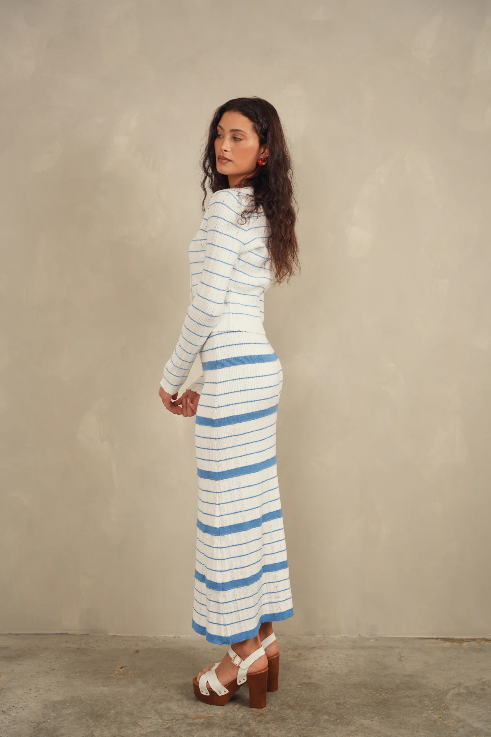 Pointelle Striped Cardigan - Image 5