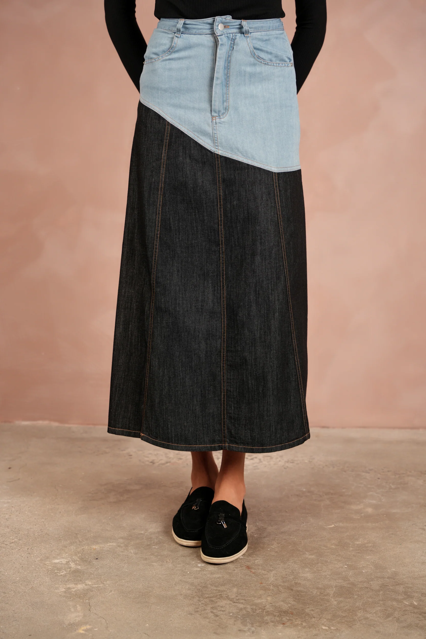 Denim Angled Yoke Skirt - Image 6