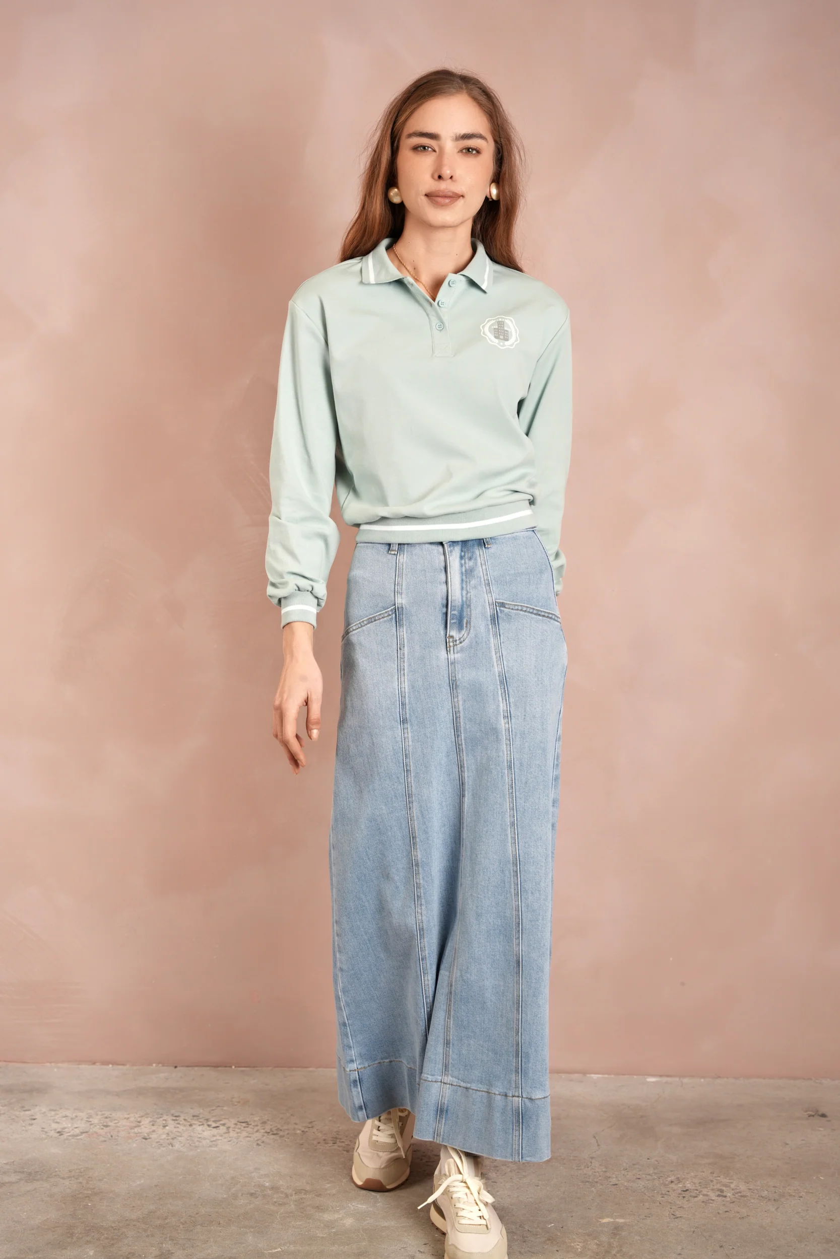 Denim Panel Skirt - Image 12
