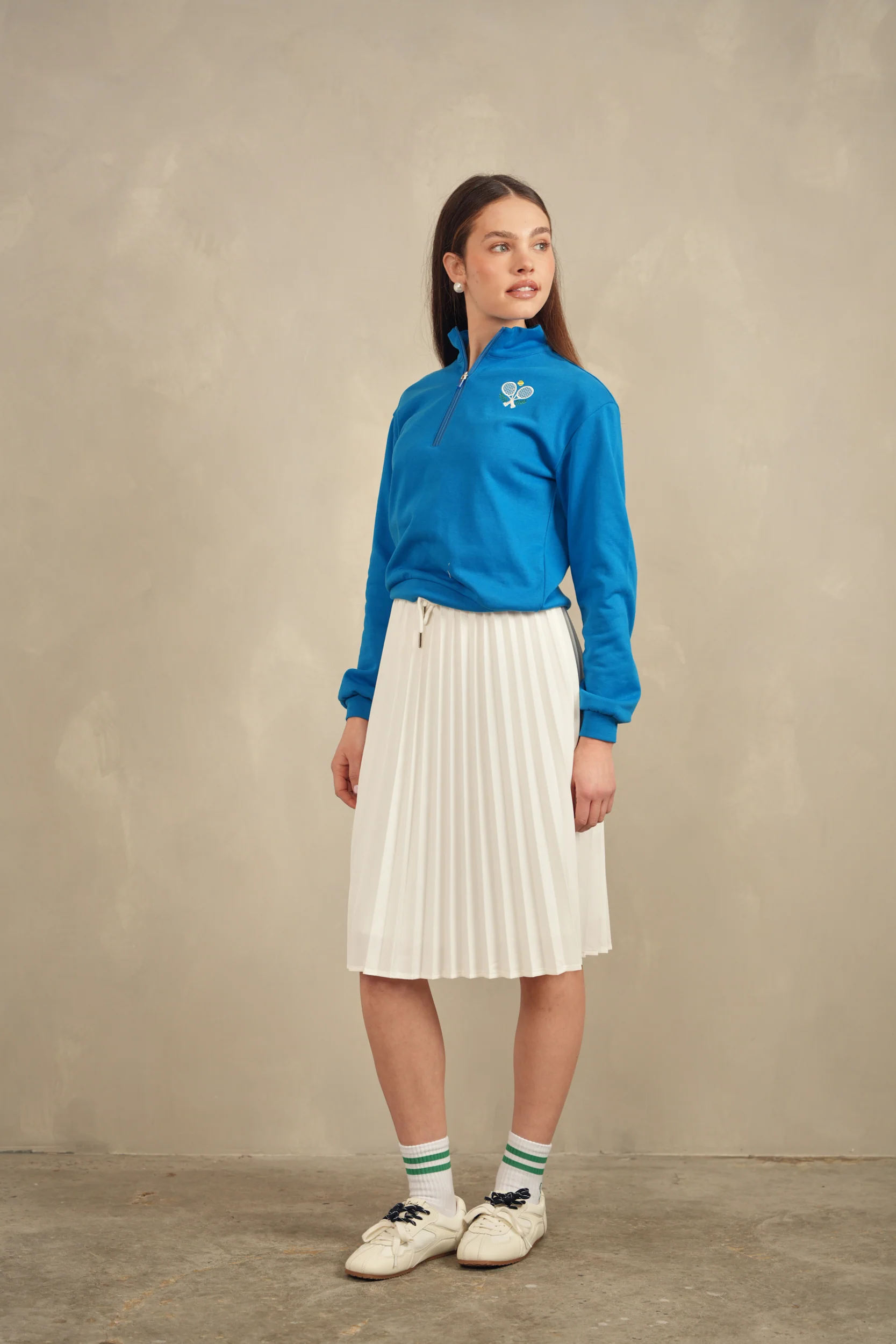 Drawstring Pleated Skirt - Image 10