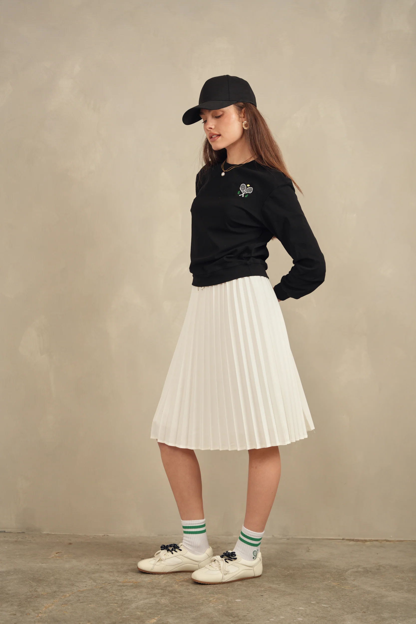 Drawstring Pleated Skirt - Image 6