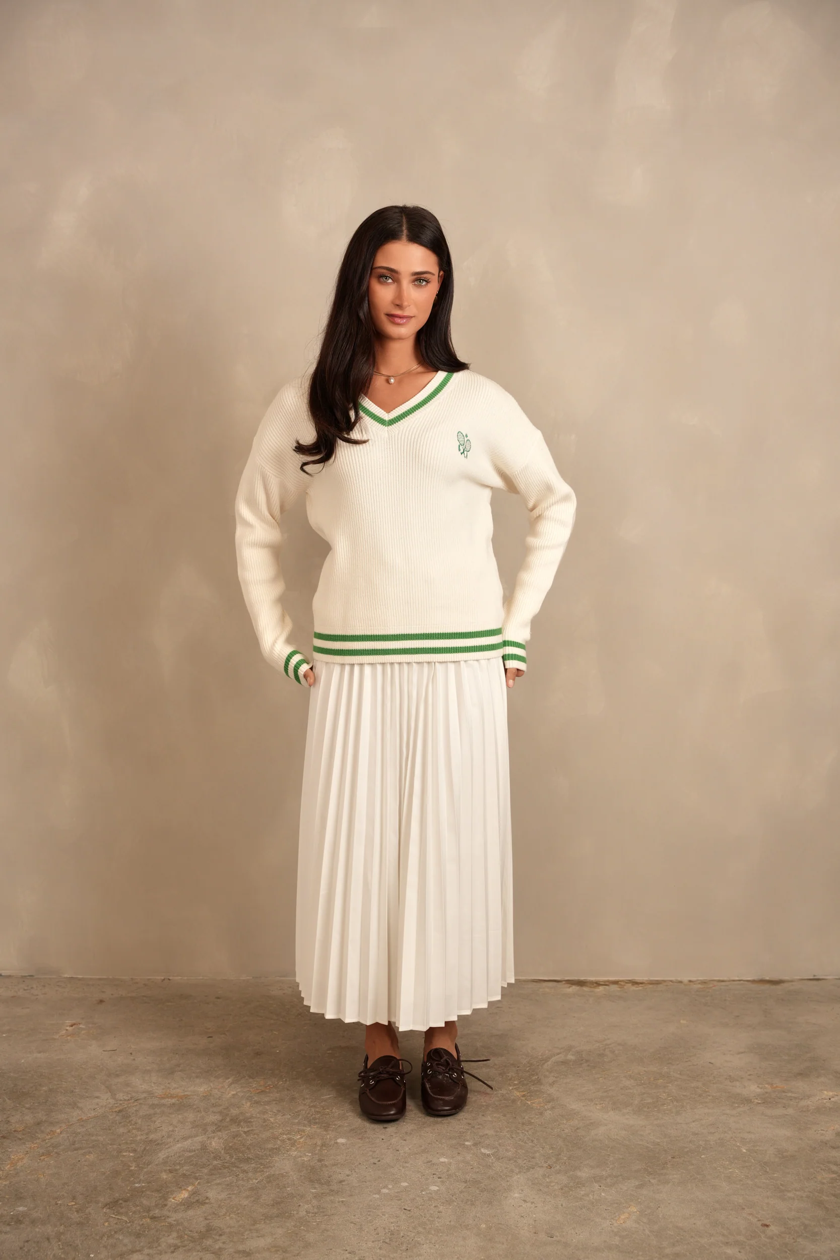 Drawstring Pleated Skirt - Maxi - Image 5