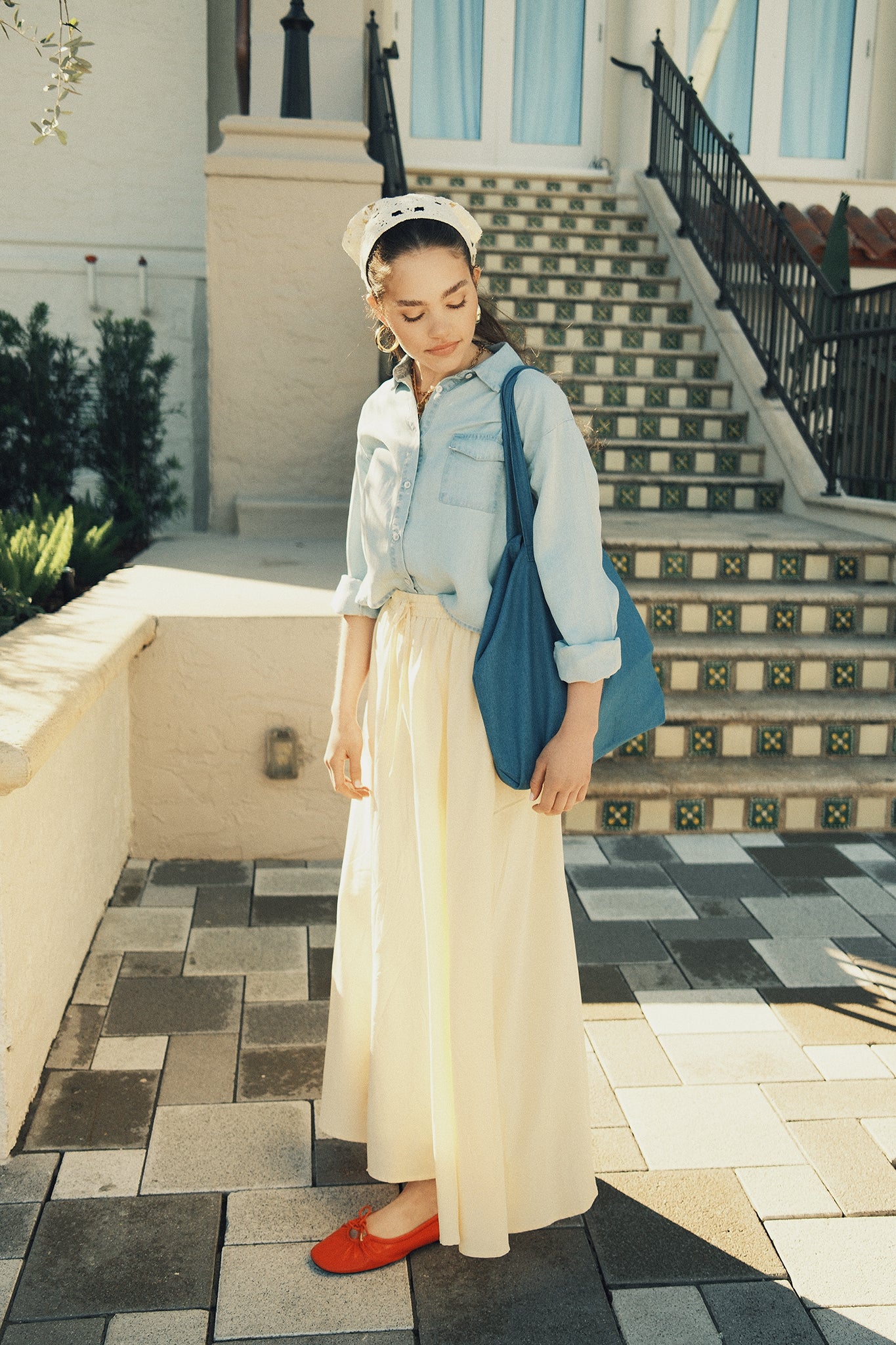 Elastic Waist Flared Skirt - Image 21