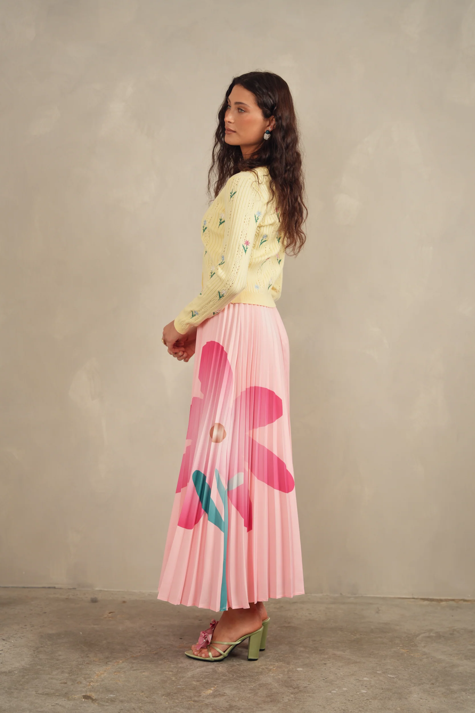 Pleated Maxi Floral Skirt - Image 10