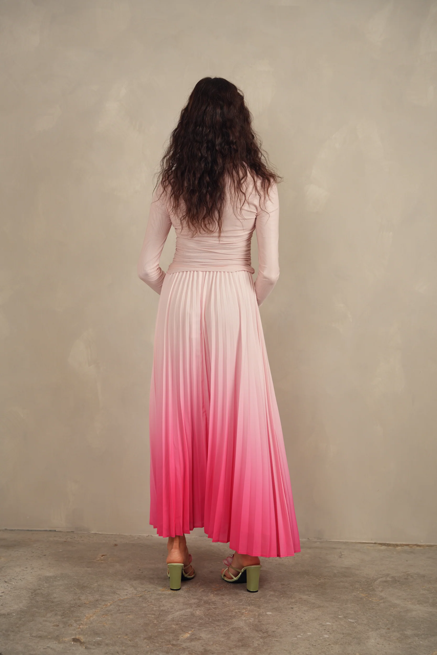 Chiffon Pleated Maxi Skirt - Image 10