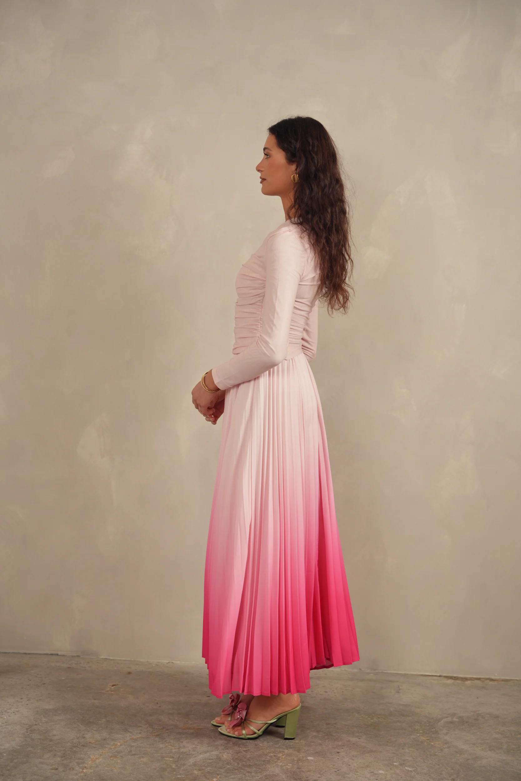 Chiffon Pleated Maxi Skirt - Image 11