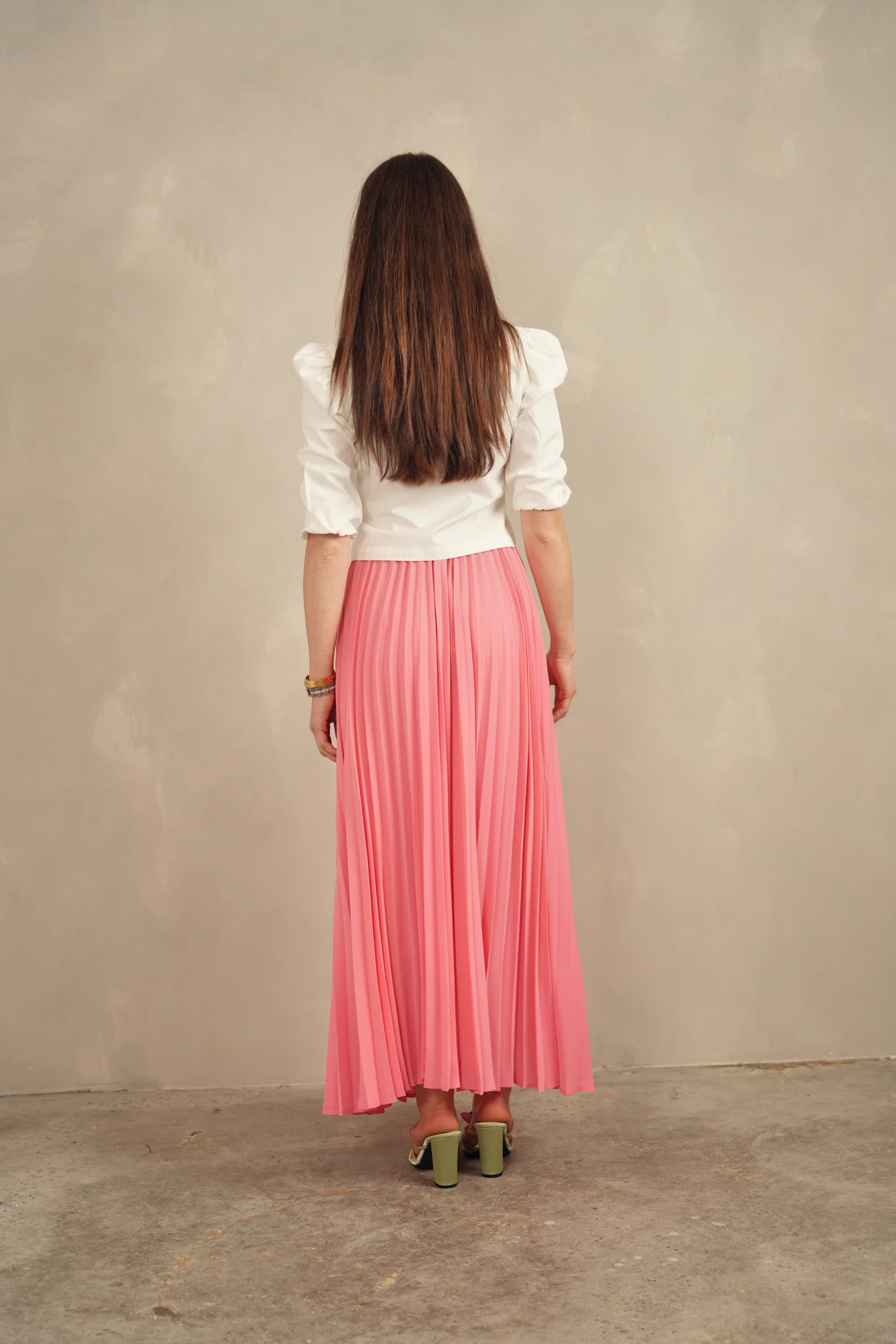 Chiffon Pleated Maxi Skirt - Image 14