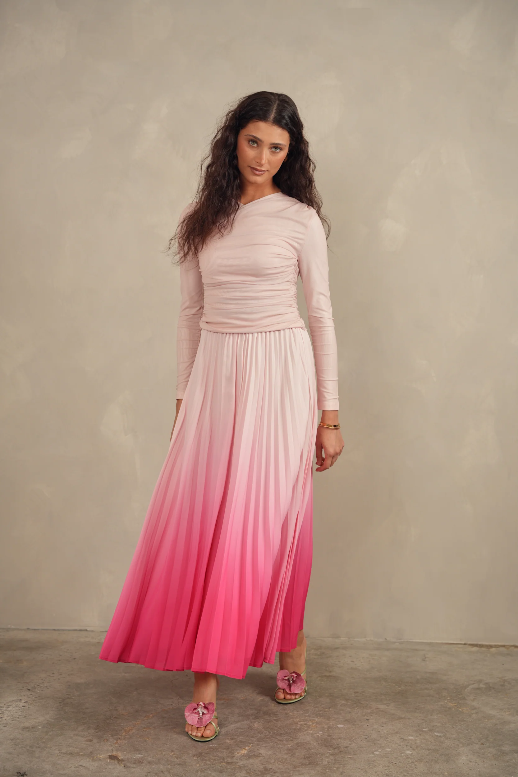 Chiffon Pleated Maxi Skirt - Image 5