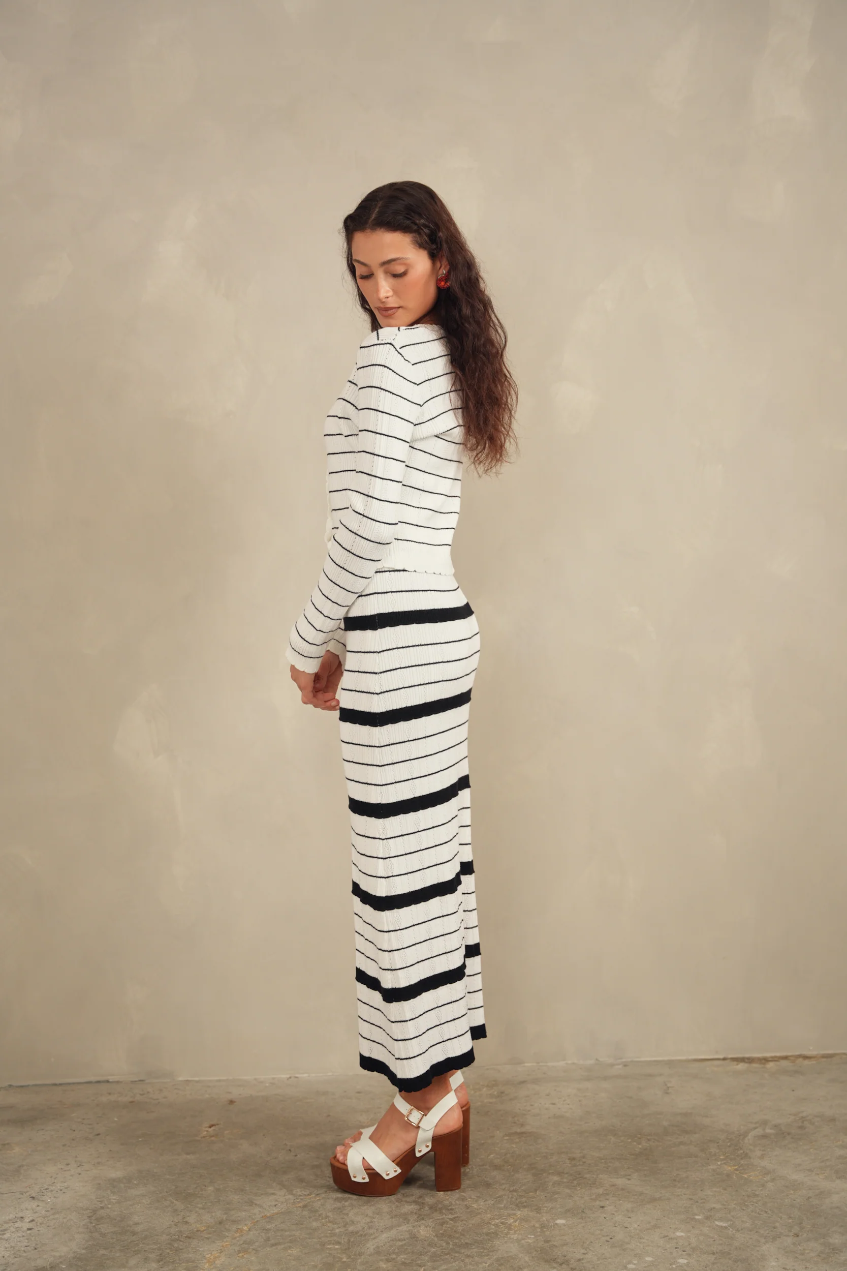Pointelle Striped Skirt - Image 5