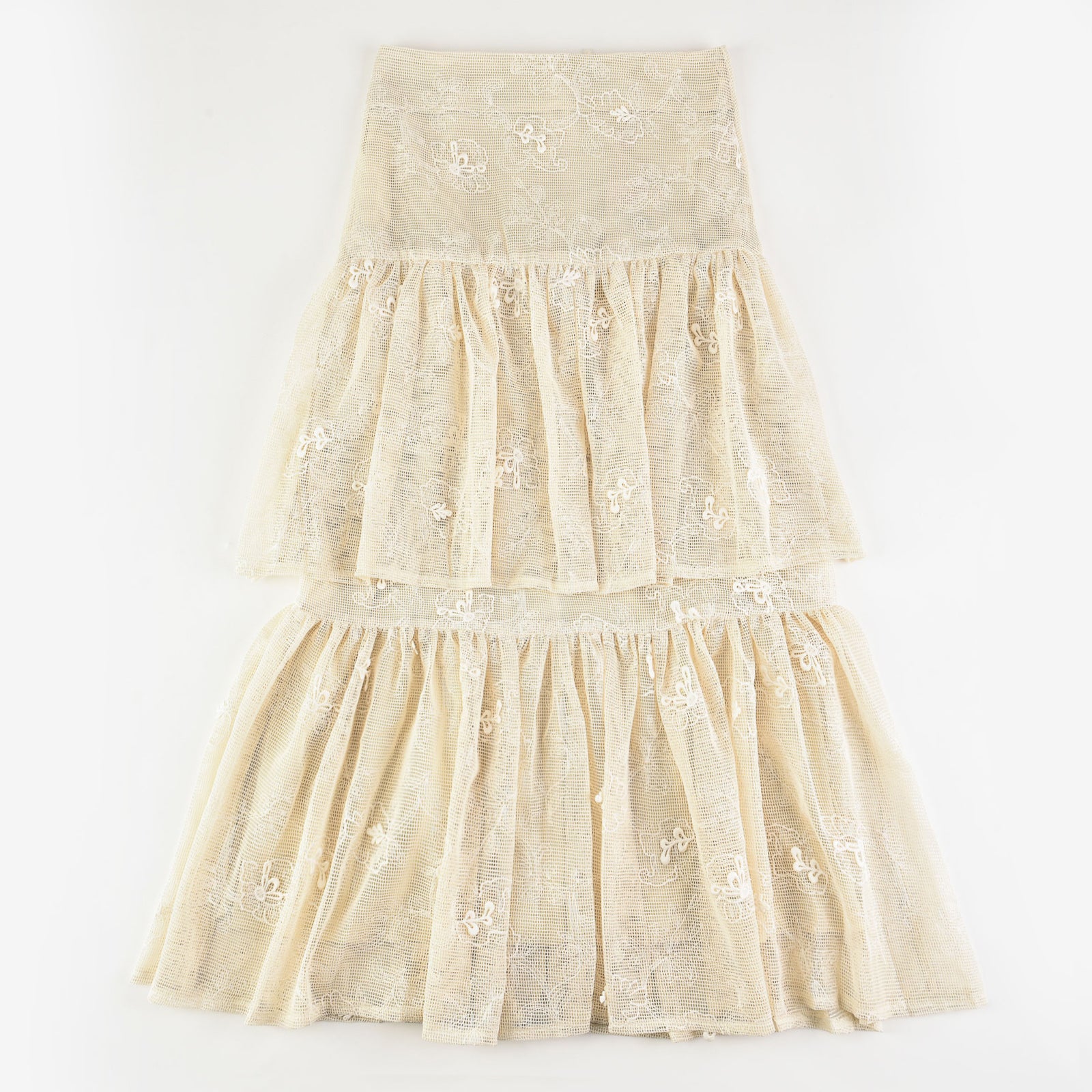 Ivory Eyelet Layered Skirt - Image 8